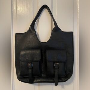Anthro Black Slouchy Tote Bag